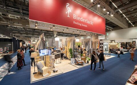 Fotoreportage vom Messefotografen Stefan Röhler am BIEDERLACK Messestand auf HEIMTEXTIL  in Frankfurt am Main